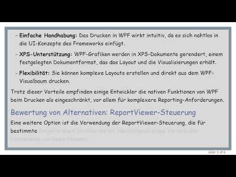 Entdecken Sie den Besten Ansatz zum Drucken/Reporten in WPF