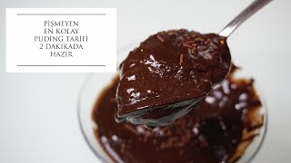 2 dakikada pişirmeden çikolatalı muzlu puding