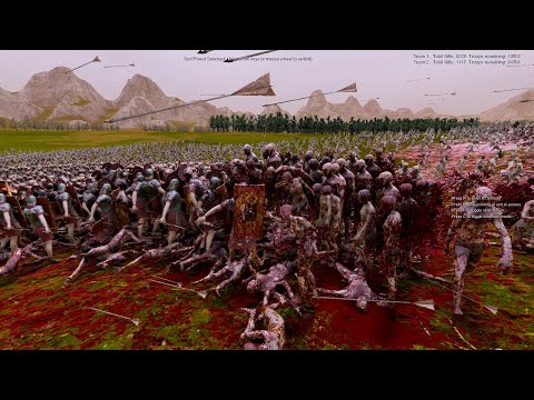 15.000 Roman Army VS 100.000 Zombies -  Ultimate Epic Battle Simulator 2