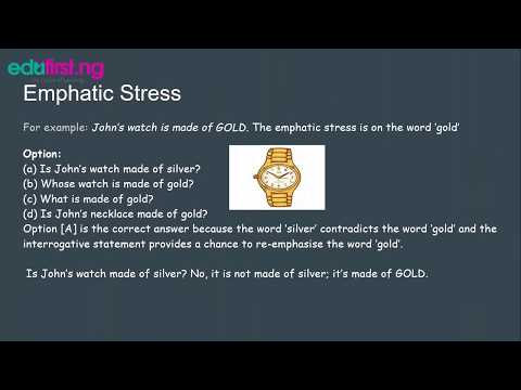 Emphatic stress | English | SS3 | 1st Term