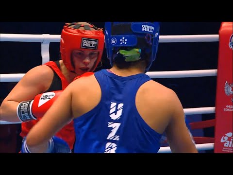 R16 (W48kg) RESZTAN Demie (ENG) vs SULTONALIEVA Gulasal (UZB) /AIBA WWCHs Ulan Ude 2019