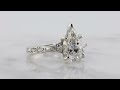 video - Vintage Pear Three Stone Engagement Ring