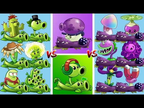 Team GREEN & PEA VINE vs Team PURPLE & BLASTBERRY VINE - Who Will Win? PvZ 2 Battlez