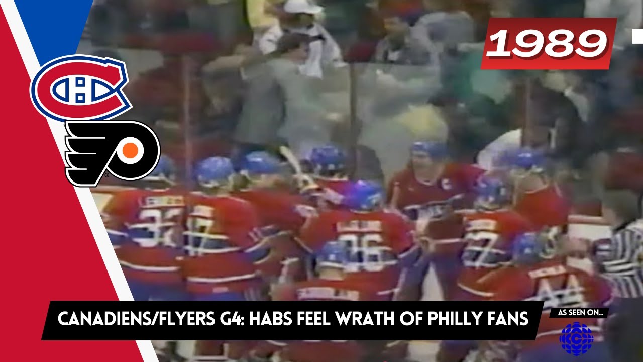 1988-89 - Canadiens @ Flyers, Game 4 - Fight at Habs Bench