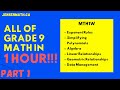 ALL OF GRADE 9 MATH IN 60 MINUTES Exam Review Part 1