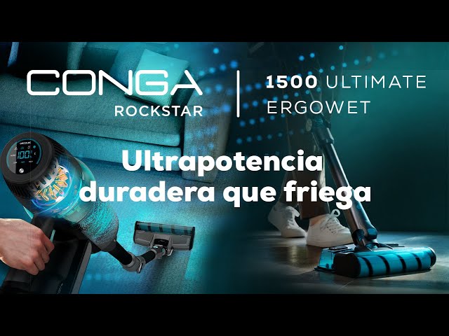 Cecotec Conga Rockstar 1500 Ultimate ErgoWet Aspirador Escoba Digital 680W video
