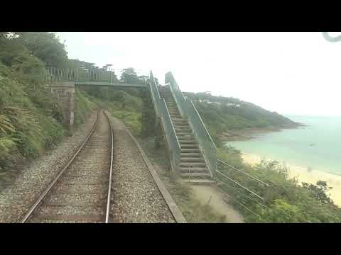 A Train Drivers Eye View Along the St Ives Branchline. Through beautiful cornwall.
