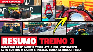 🚨TL3: HAMILTON BATE, NORRIS TESTA MUITO, VERSTAPPEN LUTA E RUSSELL APARECE |FÓRMULA 1 | GP EM CASA+
