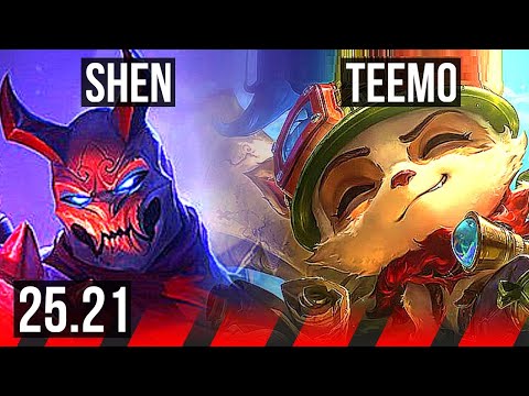 SHEN vs TEEMO (TOP) | 8 solo kills, 11/2/12, Dominating | EUW Master | 25.21