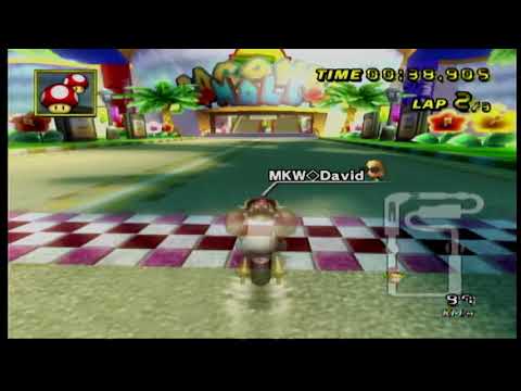 [MKW]  Coconut mall (no glitch) - 1:56.658 - David Batke