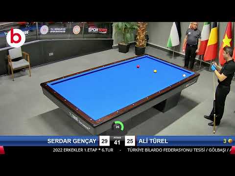 SERDAR GENÇAY & ALİ TÜREL Bilardo Maçı - 2022 ERKEKLER 1.ETAP-6.TUR