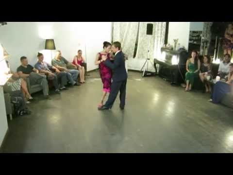  Elena Sergienko  and  Rodion Khramutichev  are  dancing  to  the  tango  "  Cuando te fuiste  "  by  Alfredo De Angelis