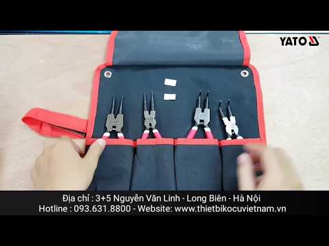 Набір щипців SEGERA для стопорних кілець YATO розтискні і стискні, l= 180 мм, 4 шт в кишені