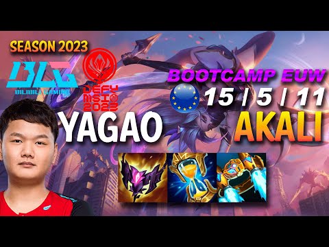 BLG Yagao AKALI vs AZIR Mid - BOOTCAMP MSI 2023 - EUW Ranked