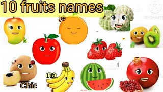 #Fruits name for kids |Learn 10 fruits name in English with information |fruits name with points.