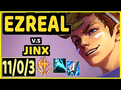 EZREAL vs JINX - 11/0/3 KDA BOTTOM ADC CHALLENGER GAMEPLAY - EUW