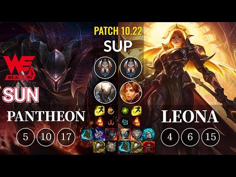 WEA Sun Pantheon vs Leona Sup - KR Patch 10.22