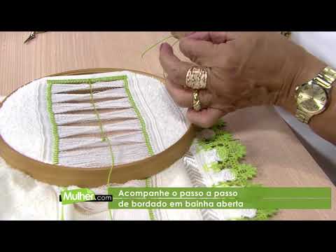 Toalha de rosto bordada por Bete Alves - 09/11/2017 - Mulher.com - P1/2