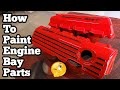 How To Paint Engine & Valve Covers A Two Tone Color - Painting Plastic Engine Parts On Your Car