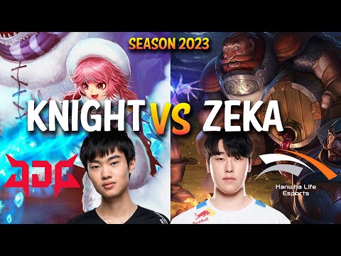 JDG Knight vs HLE Zeka - Knight ANNIE vs Zeka GRAGAS Mid - KR Ranked