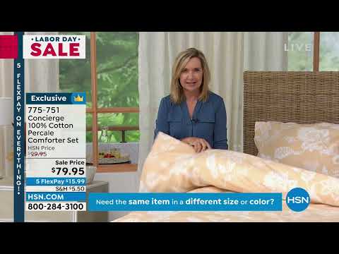 Concierge Collection 100% Cotton Percale Comforter Set