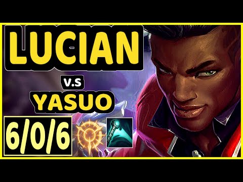 QUAD (LUCIAN) vs YASUO - 6/0/6 KDA MID CHALLENGER GAMEPLAY - KR