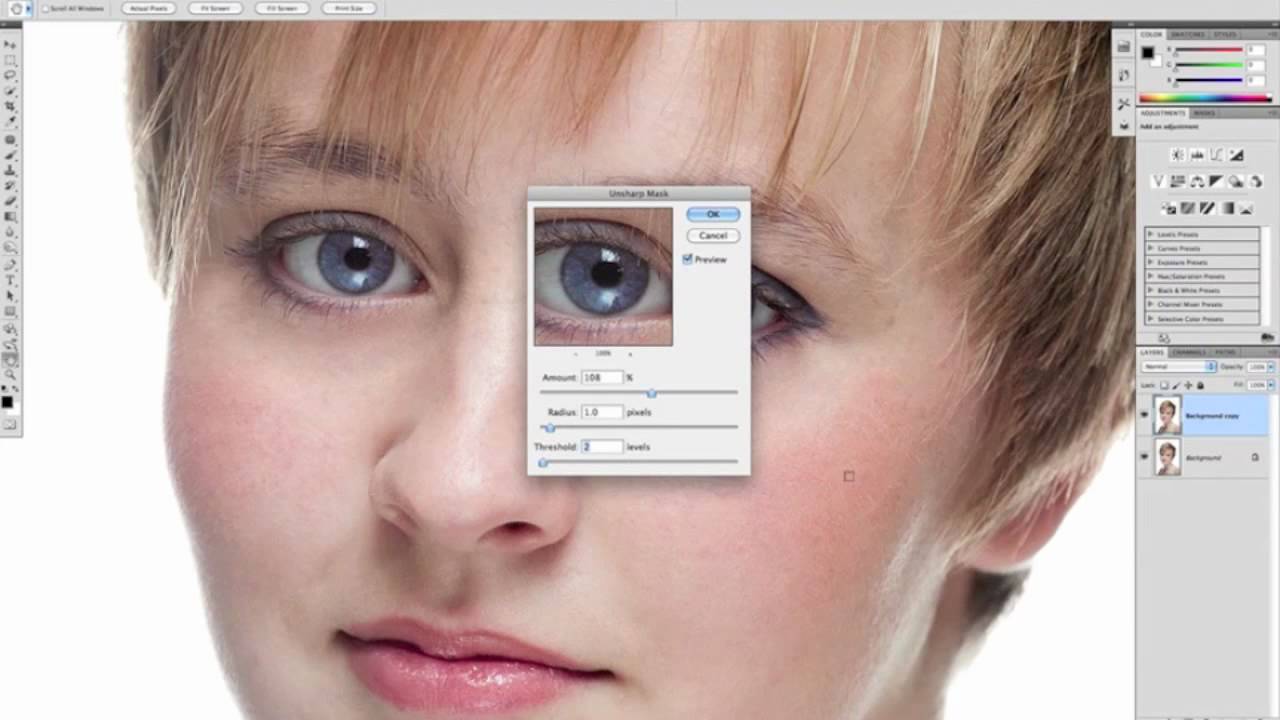 Face Retouch - Adobe Photoshop Tutorial - video 4