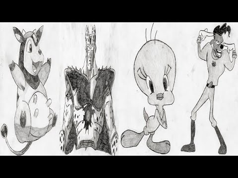 Drawing Session 173: Miltank, Xeno Cell-X, Tweety, & Powerline