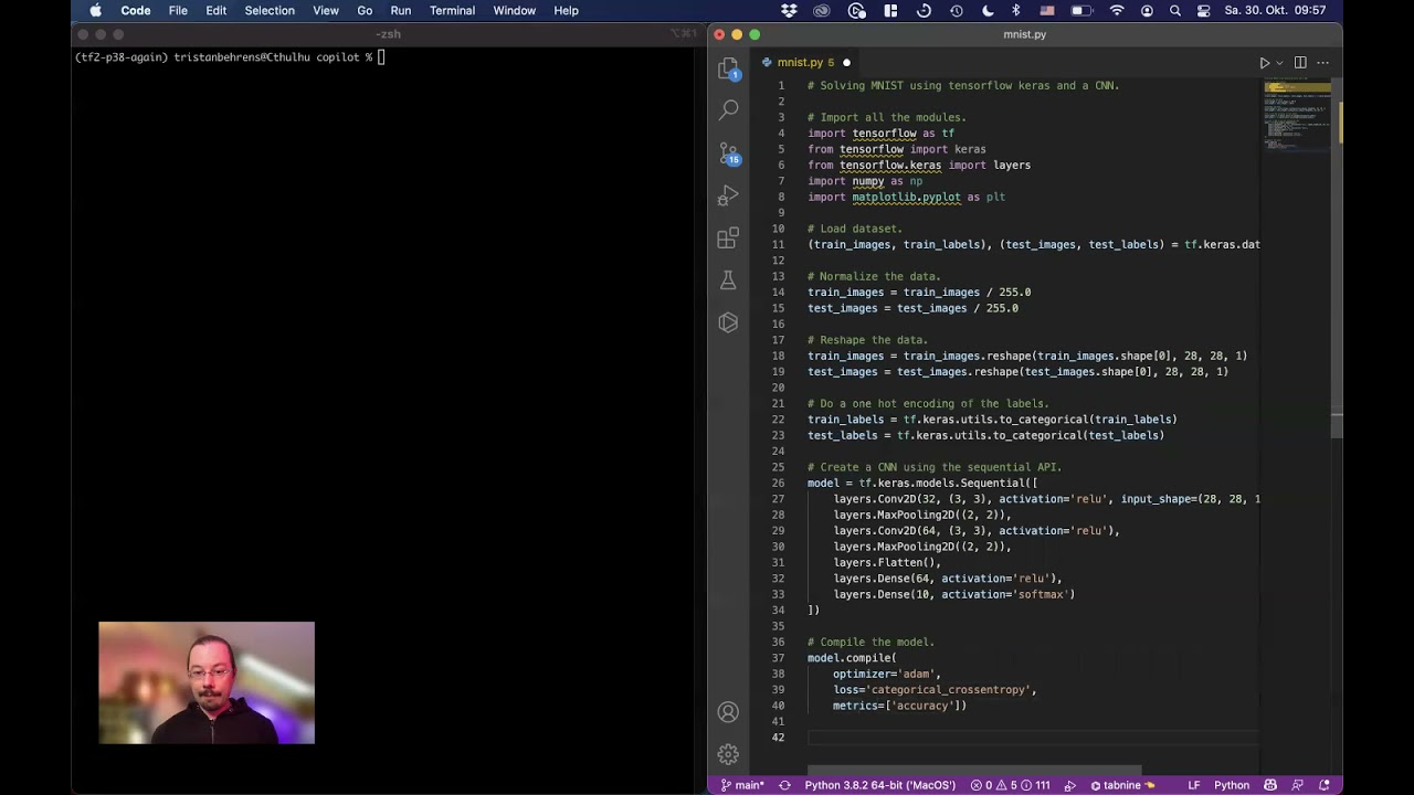 Using GitHub's Copilot to solve MNIST - Deep Learning, Language Generation, Next Level Programming