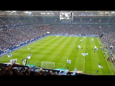 Blau und Weiß wie lieb ich dich in der Veltins Arena auf Schalke am 31.3.18 Spiel gegen Freiburg