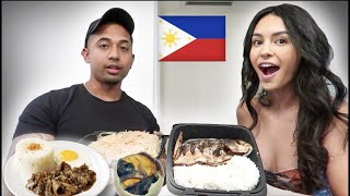 Girlfriend tries FILIPINO Food for First Time!! (Intense)