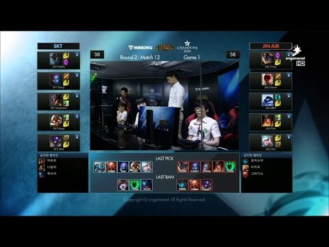 SKT vs JAG Game 1 Highlights - SK TELECOM T1 vs JIN AIR GREEN WINGS - W8 LCK Champions Korea Summer