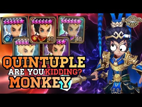WTF ALL ELEMENTS MONKEY KING COMBO [Summoners War : Sky Arena]