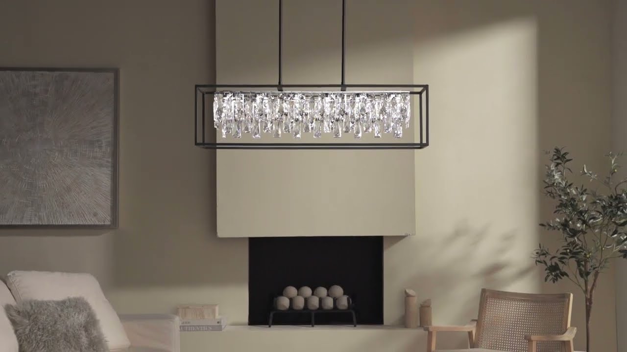 Video1 of Possini Euro Krisa 35 1/2" Crystal LED Kitchen Island Light Pendant