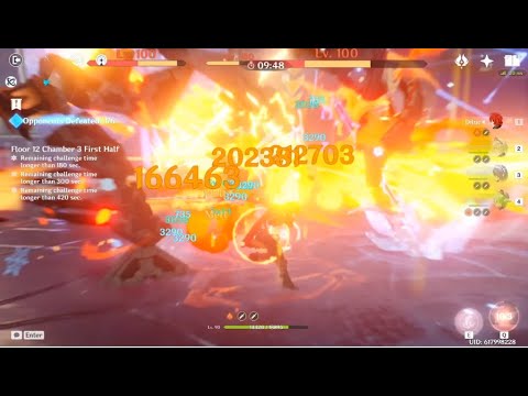 C1 Diluc Melts 12-3-1 in 31s (2.2 Spiral Abyss Genshin Impact)