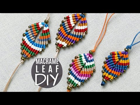 MACRAME LEAF PATTERN for Brooch Keychain Flower Wall Decor