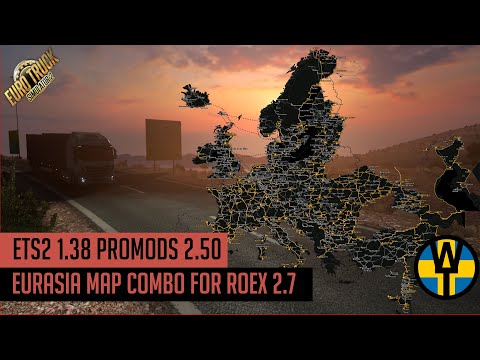 ETS2 1.38 - Promods 2.50 Eurasia Map Combo for Roex 2.7