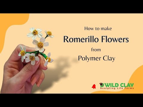 How to make Romerillo/Spanish needles Flowers from Polymer Clay/Porcelana Fría [PASO A PASO]