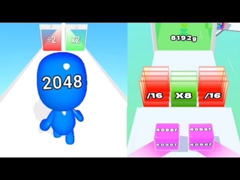 JELLY Run 2048 ♾️ vs man runner 2048  Game - All Levels part 1