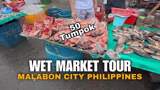 WET MARKET TOUR-SEAFOOD PARADISE AT MALABON MARKET PHILIPPINES [4k] walking tour 
