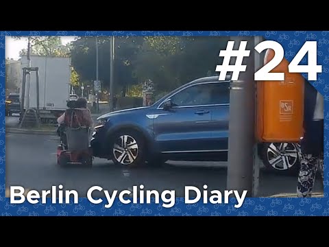 SUV hits wheelchair, red-light riders, and road bike thugs – Dashcam (Berlin Cycling Diary)