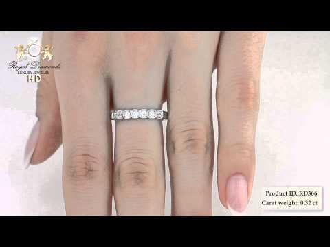 Diamantringe - RD366W - 18kt Weissgold Ring mit sieben runden Brillanten