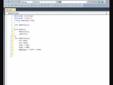 Microsoft Visual C++ 2010 Express Edition Tutorial 3 - Functions