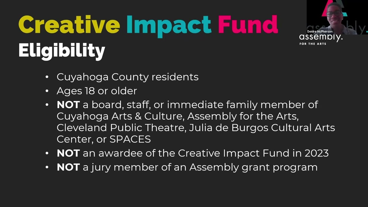 Assembly - Creative Impact Fund Info Session