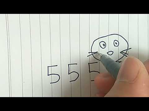 Trik Menggambar kucing dari angka Lima @dapatide2482⁩  #art #drawing