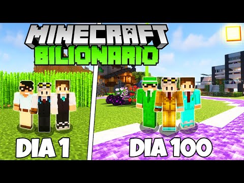 SOBREVIVI 100 DIAS FICANDO BILIONARIO NO MINECRAFT EM TRIO