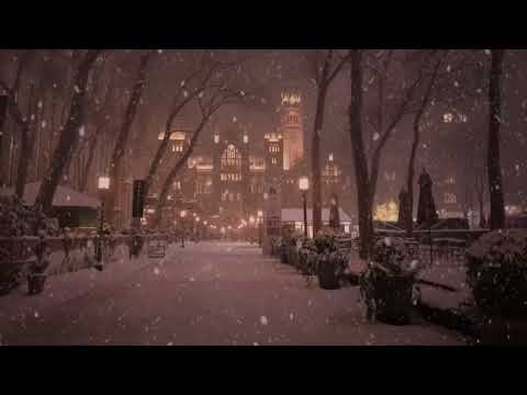 (No Ads) Snowy, Quiet Night Street | Sounds of Falling Snow