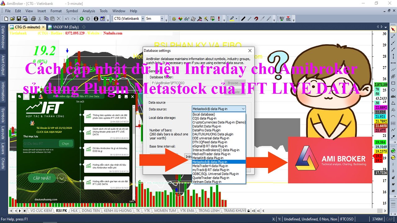 Cách cài đặt dữ liệu chứng khoán INTRADAY và EOD trên cùng Amibroker