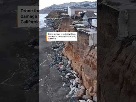 Beach erosion leaves buildings perched on of California coast