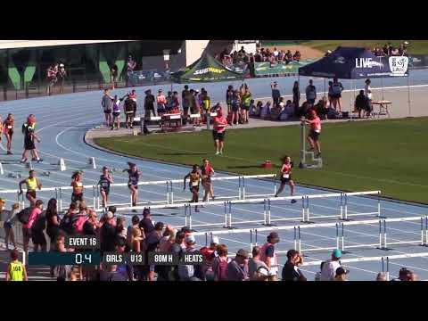GIRLS U13 80M HURDLE HEAT 1 - 2018 STATE TRACK AND FIELD CHAMPIONSHIPS // LAVicTV